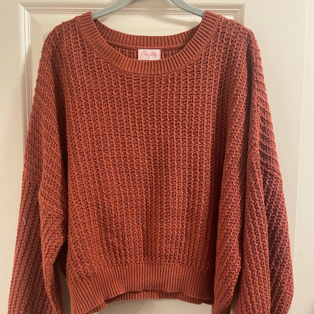 PINK Lily Rust colored Spring Sweater